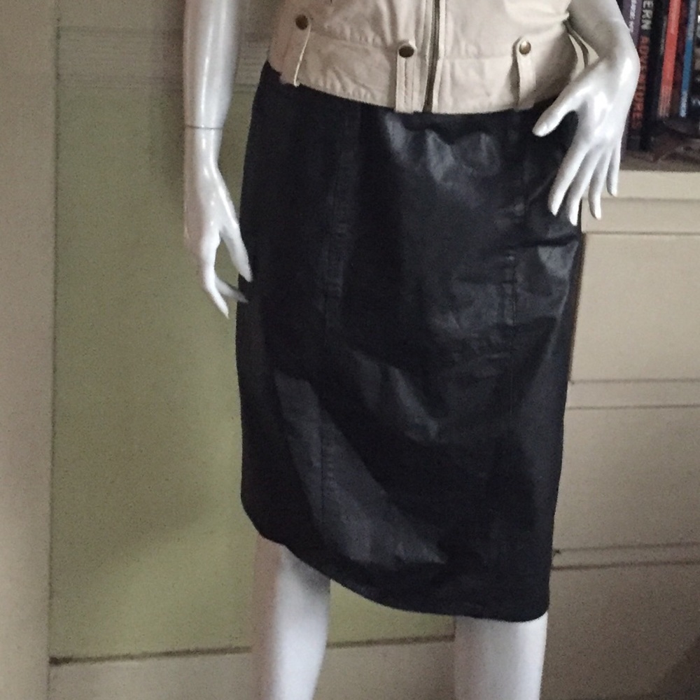 Vintage black leather skirt